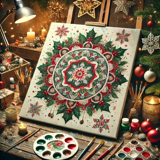 "Serenity Mandalas" Series - Christmas P21#06 | Original 🎨 Paint by Numbers | 💎 Diamond Painting (16"x16" / 40x40cm)