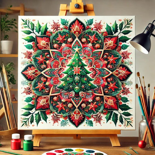 "Serenity Mandalas" Series - Christmas P22#04 | Original 🎨 Paint by Numbers | 💎 Diamond Painting (16"x16" / 40x40cm)