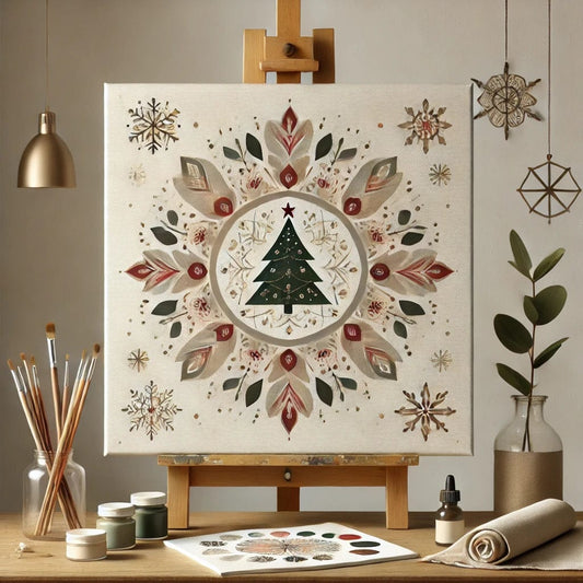 "Serenity Mandalas" Series - Christmas P22#06 | Original 🎨 Paint by Numbers | 💎 Diamond Painting (16"x16" / 40x40cm)
