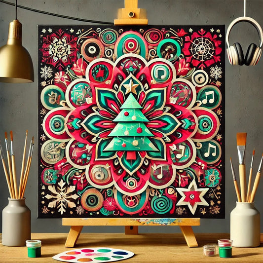 "Serenity Mandalas" Series - Christmas P22#29 | Original 🎨 Paint by Numbers | 💎 Diamond Painting (16"x16" / 40x40cm)