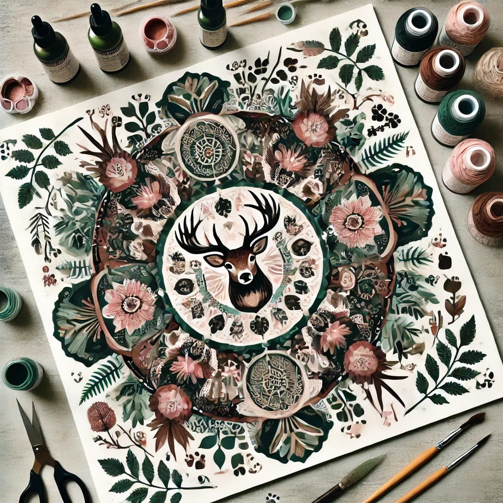 "Serenity Mandalas" Series - Deer / Hunting / Outdoors P25#02 | Original 🎨 Paint by Numbers | 💎 Diamond Painting (16"x16" / 40x40cm)