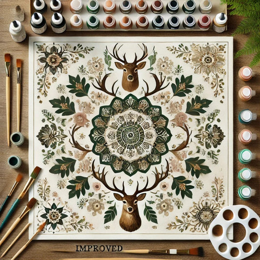 "Serenity Mandalas" Series - Deer / Hunting / Outdoors P25#19 | Original 🎨 Paint by Numbers | 💎 Diamond Painting (16"x16" / 40x40cm)