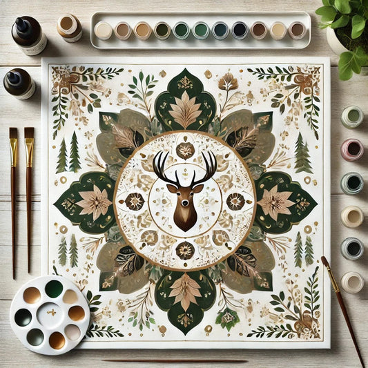 "Serenity Mandalas" Series - Deer / Hunting / Outdoors P25#20 | Original 🎨 Paint by Numbers | 💎 Diamond Painting (16"x16" / 40x40cm)