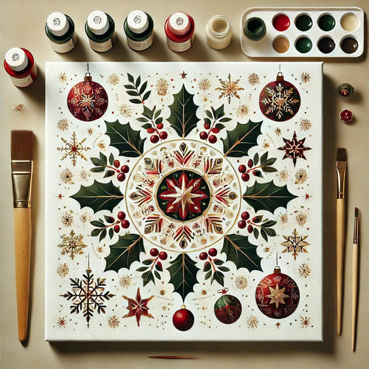 "Serenity Mandalas" Series by ColourMostโข - Christmas P3#11 | Original Paint by Numbers (16"x16" / 40x40cm)