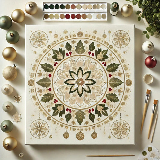 "Serenity Mandalas" Series by ColourMostโข - Christmas P3#23 | Original Paint by Numbers (16"x16" / 40x40cm)