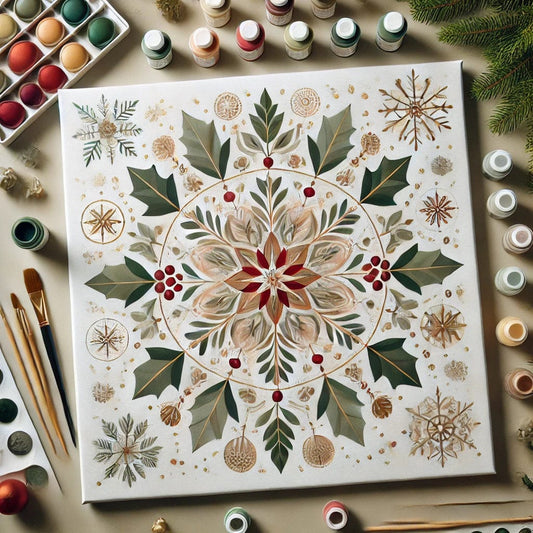 "Serenity Mandalas" Series - Christmas P4#02 | Original 🎨 Paint by Numbers | 💎 Diamond Painting (16"x16" / 40x40cm)