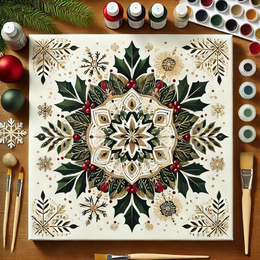 "Serenity Mandalas" Series - Christmas P4#10 | Original 🎨 Paint by Numbers | 💎 Diamond Painting (16"x16" / 40x40cm)