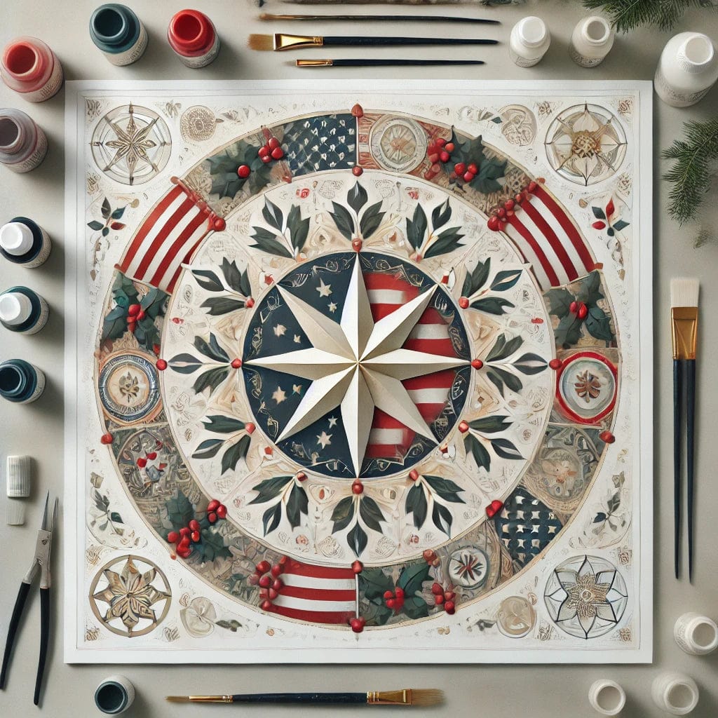 "Serenity Mandalas" Series - Christmas P4#24 | Original 🎨 Paint by Numbers | 💎 Diamond Painting (16"x16" / 40x40cm)