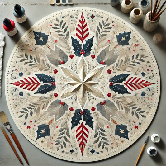 "Serenity Mandalas" Series - Christmas P4#25 | Original 🎨 Paint by Numbers | 💎 Diamond Painting (Diameter 16" / 40cm)
