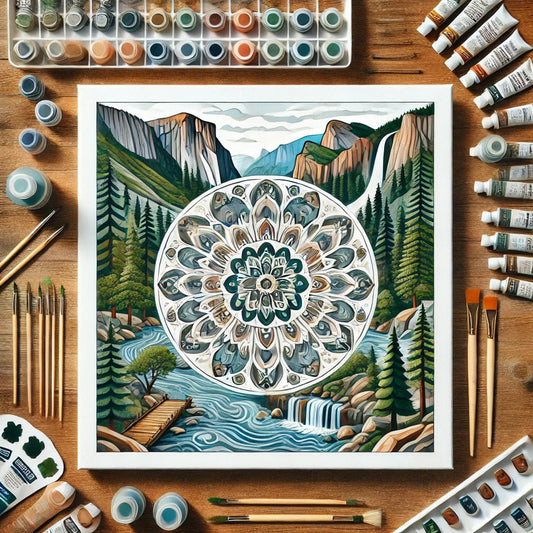 "Serenity Mandalas" Series - Mountain P5#21 | Original 🎨 Paint by Numbers | 💎 Diamond Painting (16"x16" / 40x40cm)