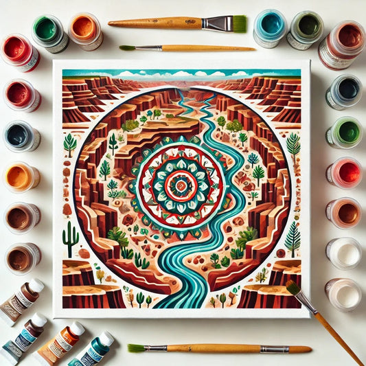 "Serenity Mandalas" Series - Mountain P5#23 | Original 🎨 Paint by Numbers | 💎 Diamond Painting (16"x16" / 40x40cm)