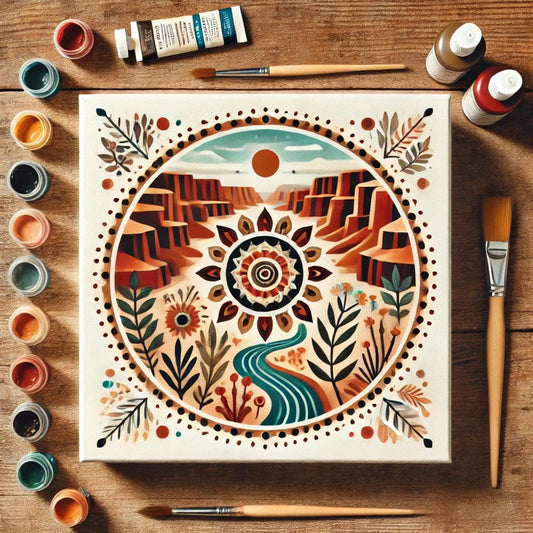 "Serenity Mandalas" Series - Mountain P6#02 | Original ๐จ Paint by Numbers | ๐ Diamond Painting (16"x16" / 40x40cm)