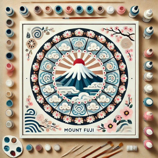 "Serenity Mandalas" Series - Mountain P6#06 | Original ๐จ Paint by Numbers | ๐ Diamond Painting (16"x16" / 40x40cm)