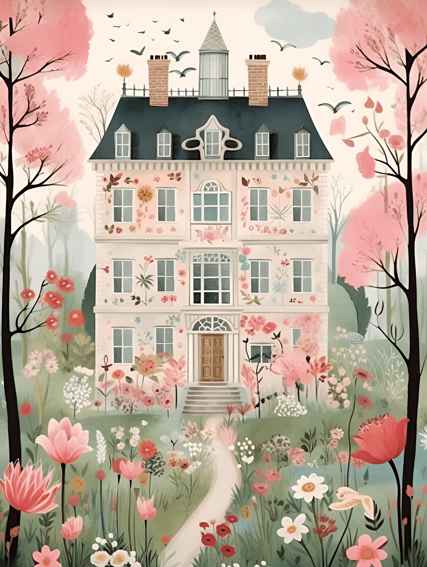 "Blossom Manor" by ColourMost™ | Spring #01 | Original Paint by Numbers