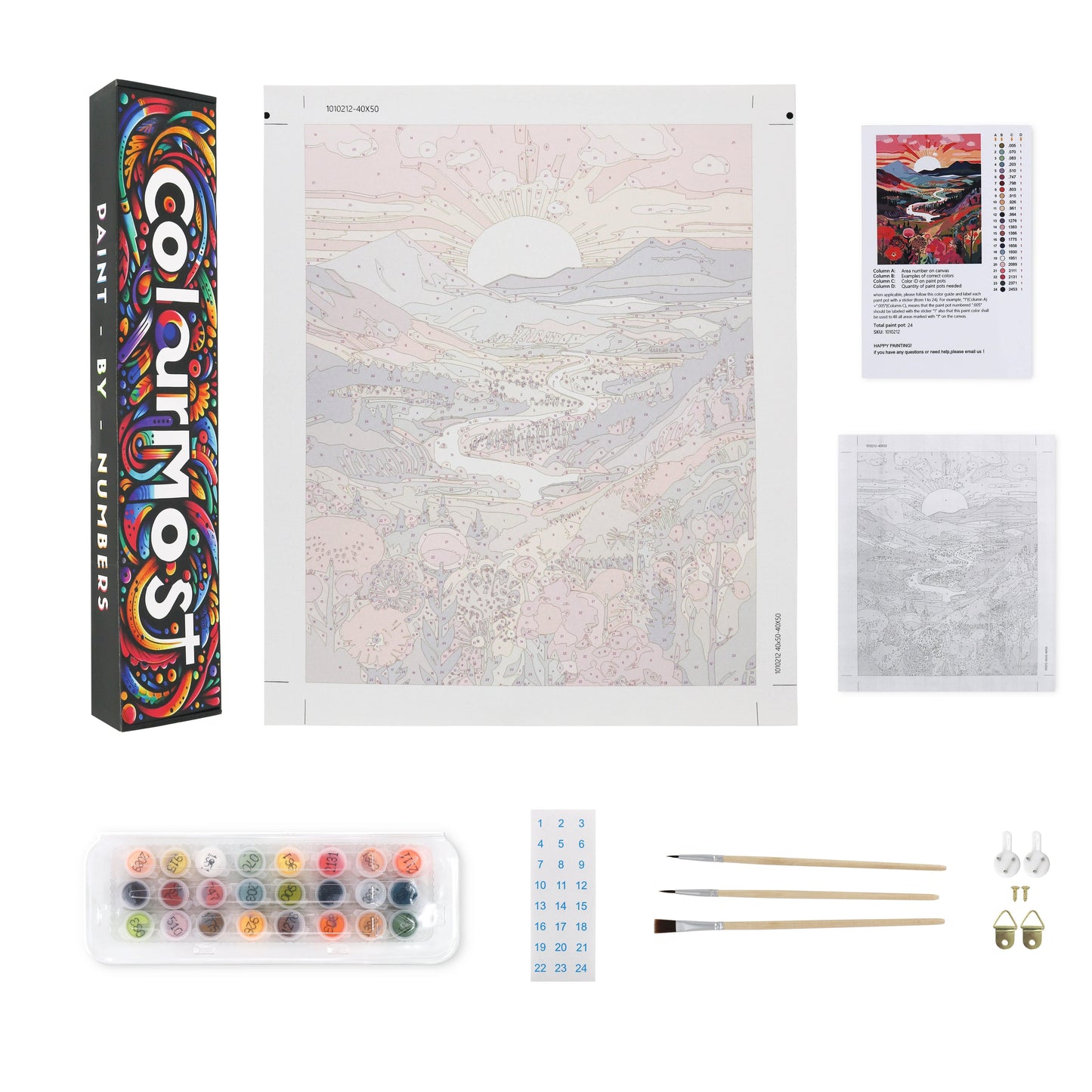 Coastal Spring – Paint by Numbers Kit for Adults | Oceanview DIY for Calm & Clarity