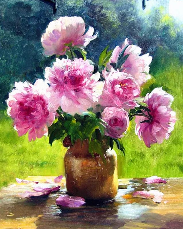 DIY Painting By Numbers - Flower (16"x20" / 40x50cm)