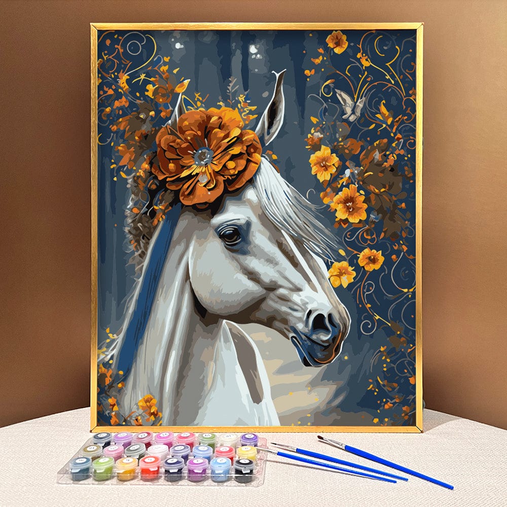 ColourMost™ DIY Painting By Numbers (EXCLUSIVE) - Horse in the flowers (16"x20")