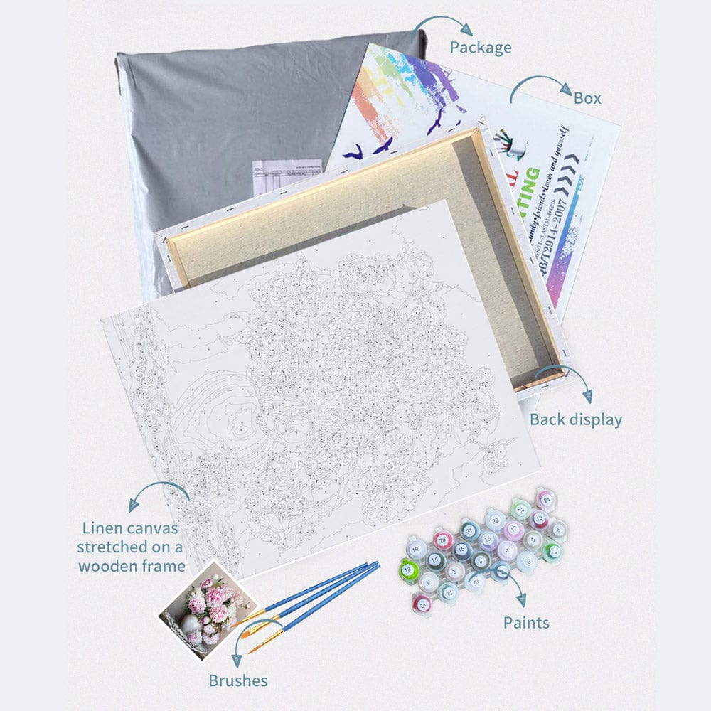 DIY Painting By Numbers - Blue Flower
