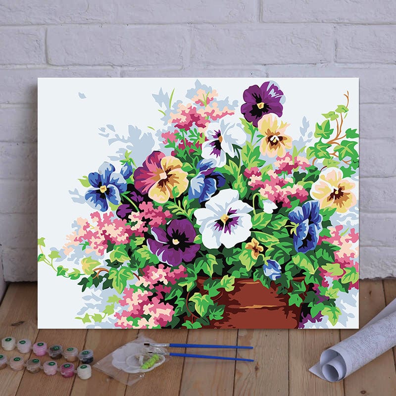 DIY Painting By Numbers - Butterfly Flowers