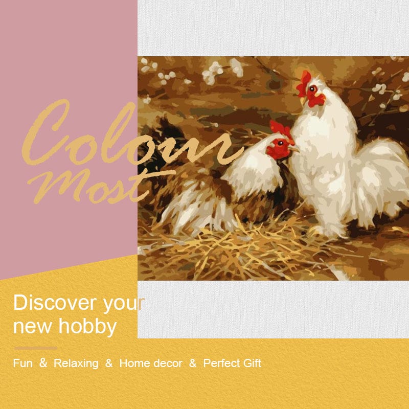 DIY Painting By Numbers - Chicken(16"x20" / 40x50cm)