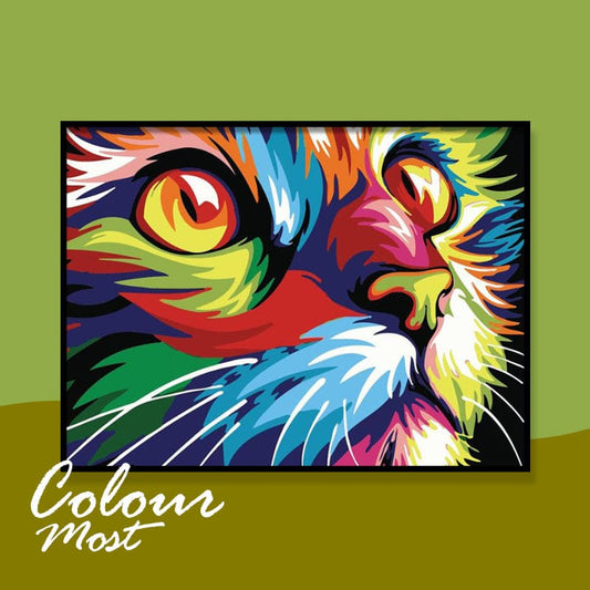 DIY Painting By Numbers - Gorgeous Cat (16"x20" / 40x50cm)
