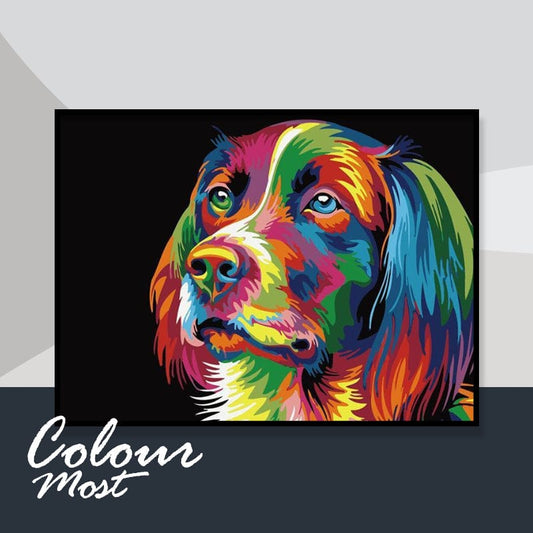 DIY Painting By Numbers -Colorful Dog (16"x20" / 40x50cm)
