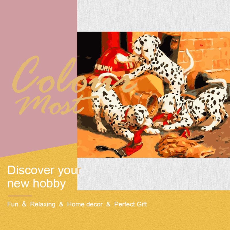 DIY Painting By Numbers - Dalmatians (16"x20" / 40x50cm)