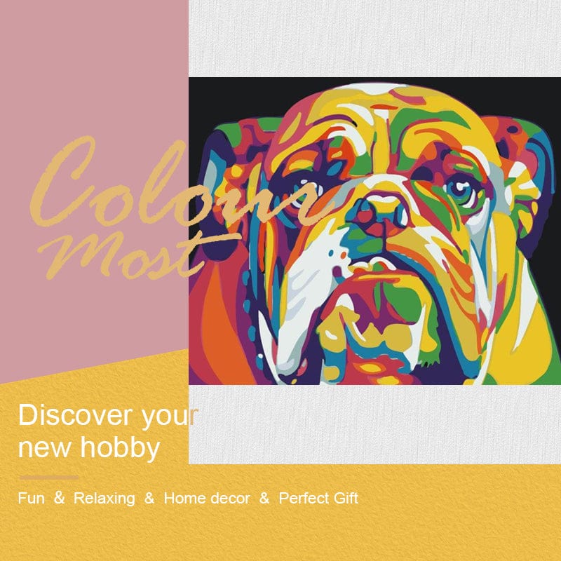 DIY Painting By Numbers - Colorful Dog(16"x20" / 40x50cm)