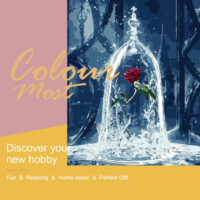 DIY Painting By Numbers - Rose In Bottle (16"x20" / 40x50cm)