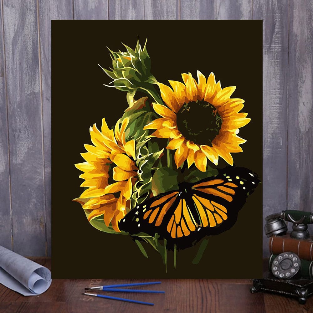 DIY Painting By Numbers -Sunflowers (16"x20" / 40x50cm)