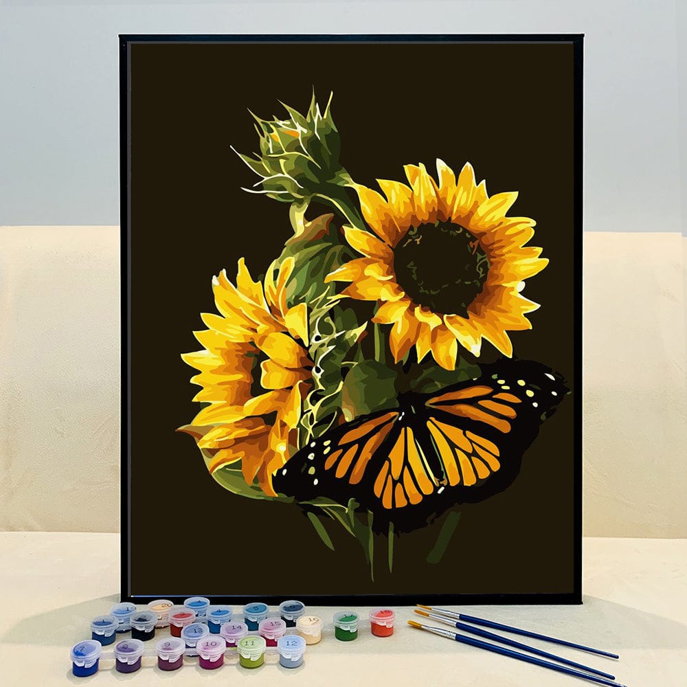 DIY Painting By Numbers -Sunflowers (16"x20" / 40x50cm)