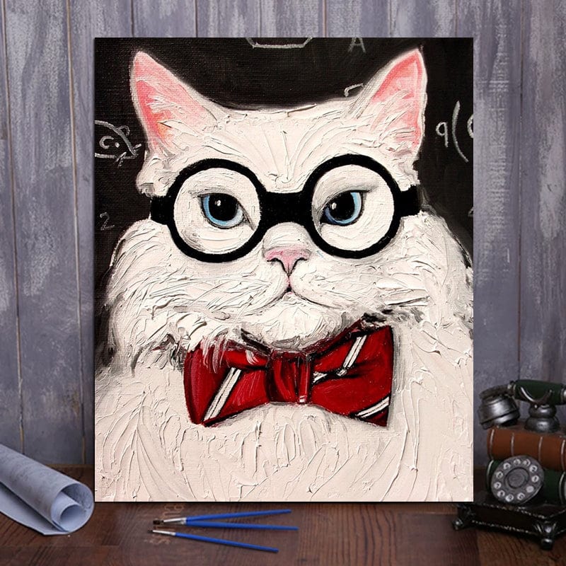 ColourMost™ DIY Painting By Numbers -The cat with the glasses (16"x20")