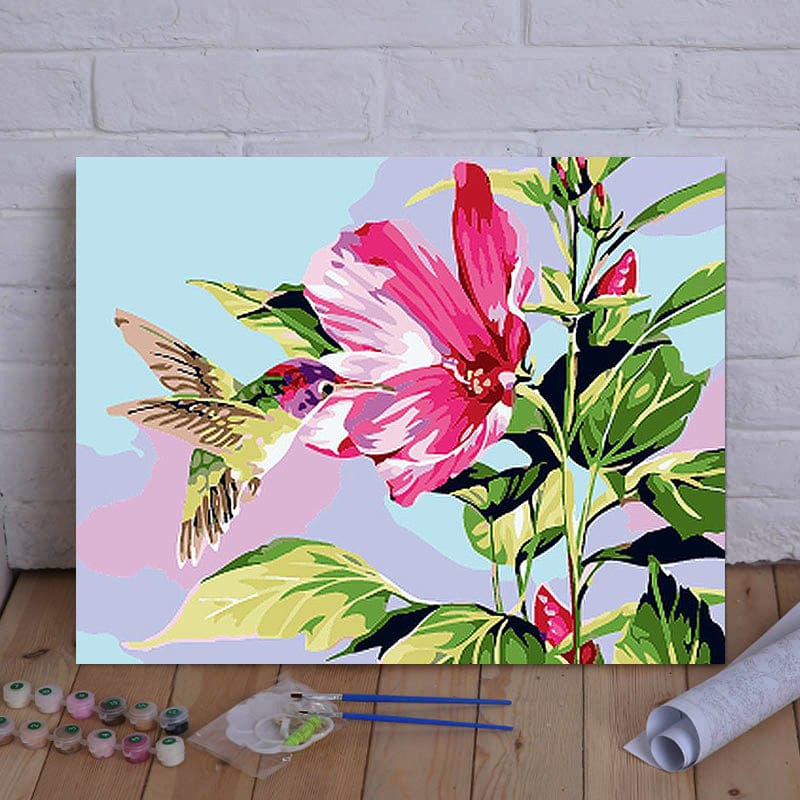 DIY Painting By Numbers -Flower With Bird