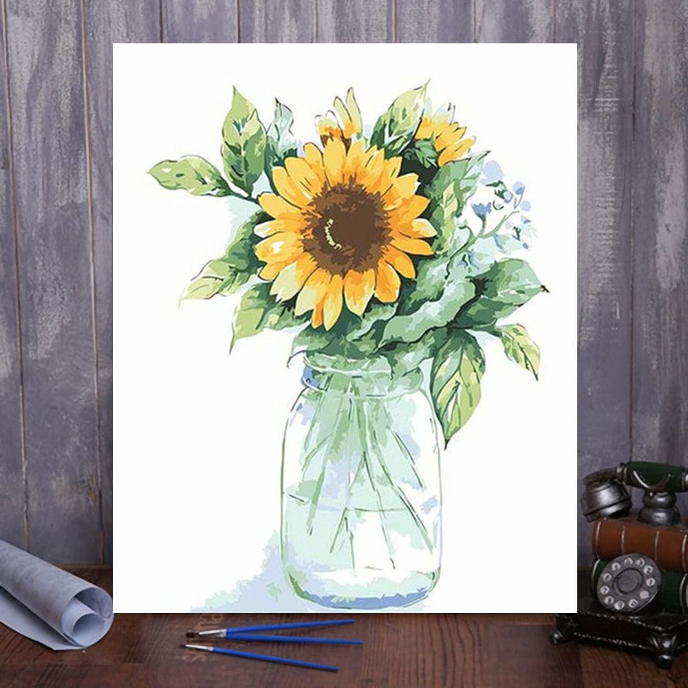 DIY Painting By Numbers -Sunflowers (16"x20" / 40x50cm)