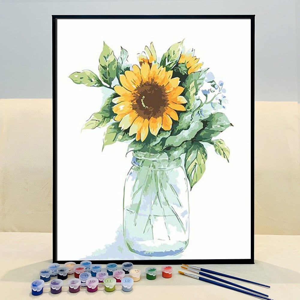 DIY Painting By Numbers -Sunflowers (16"x20" / 40x50cm)