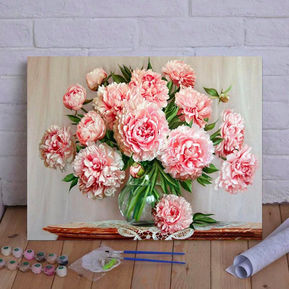 DIY Painting By Numbers - Pink Flowers
