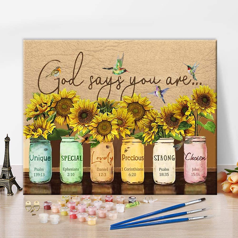 DIY Painting By Numbers -Sunflowers (16"x20" / 40x50cm)