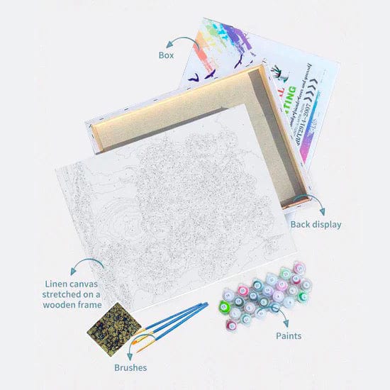 ColourMost™ DIY Painting By Numbers (EXCLUSIVE) - Bear in flowers (16"x20")