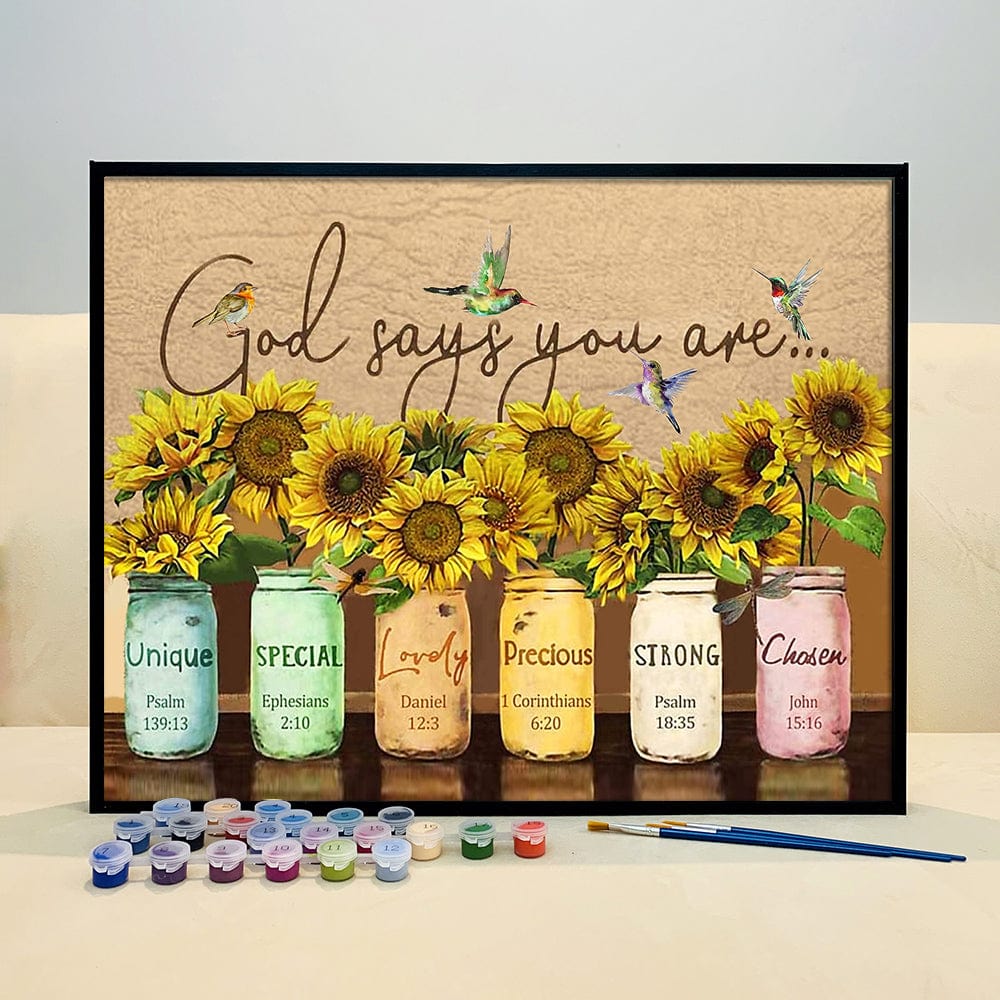 DIY Painting By Numbers -Sunflowers (16"x20" / 40x50cm)