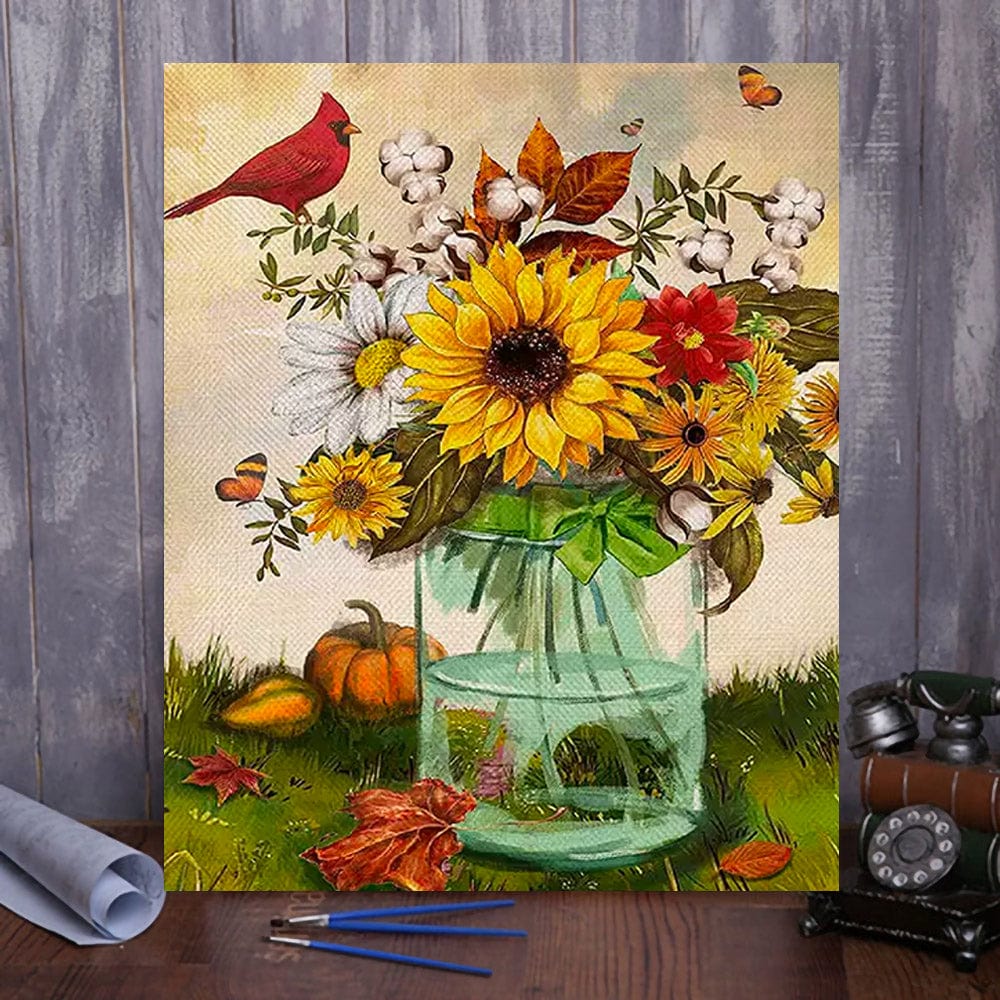 DIY Painting By Numbers -Sunflowers (16"x20" / 40x50cm)