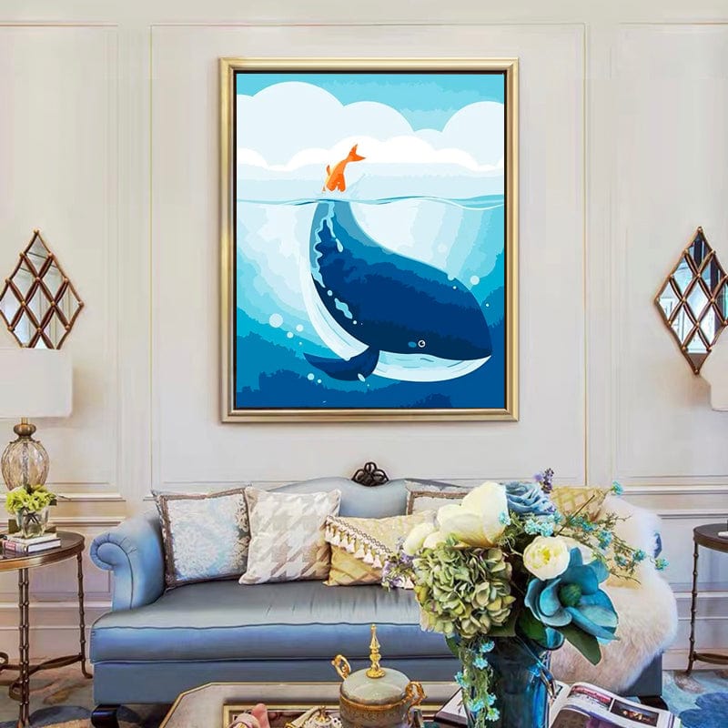 DIY Painting By Numbers - Whale (16"x20" / 40x50cm)