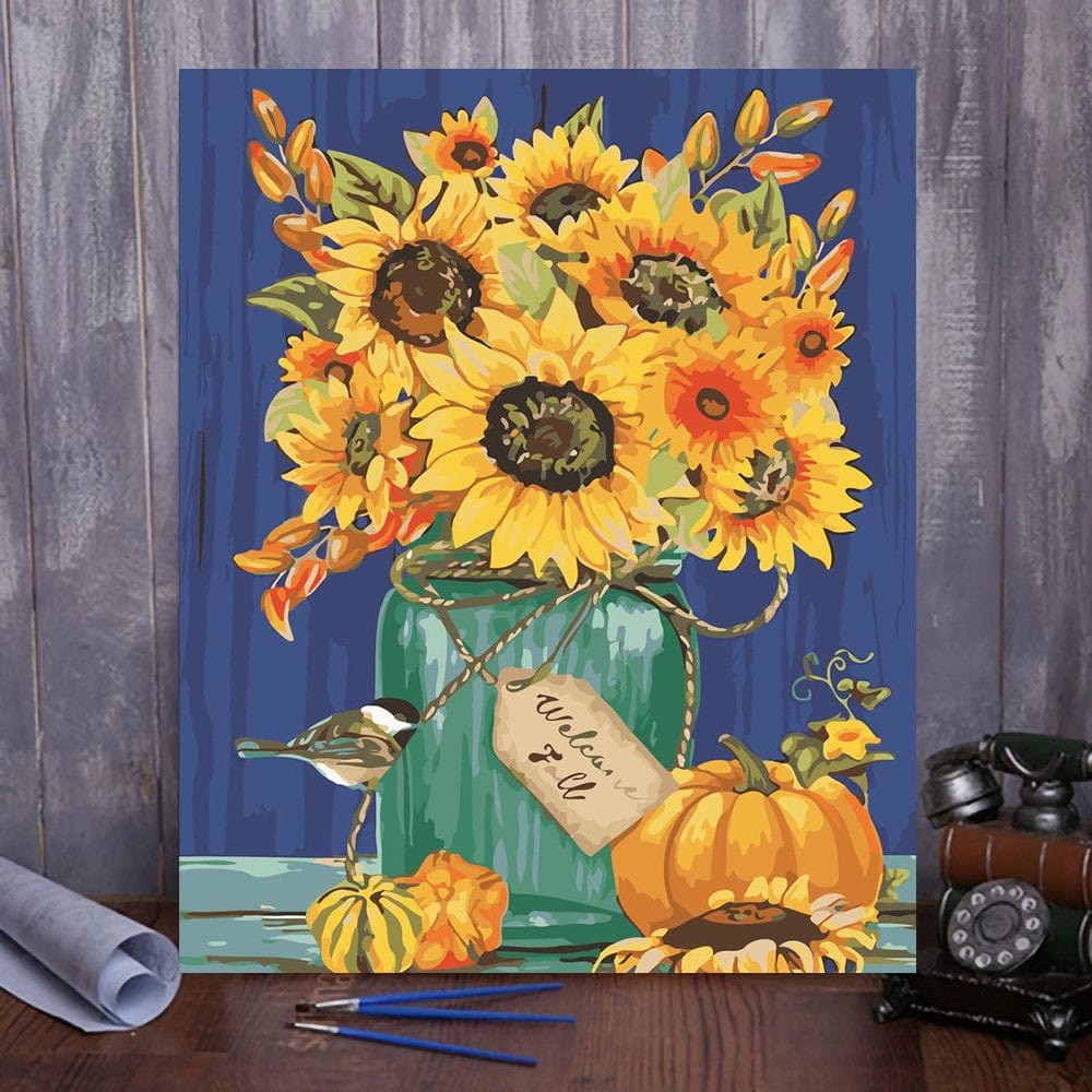 DIY Painting By Numbers -Sunflowers (16"x20" / 40x50cm)