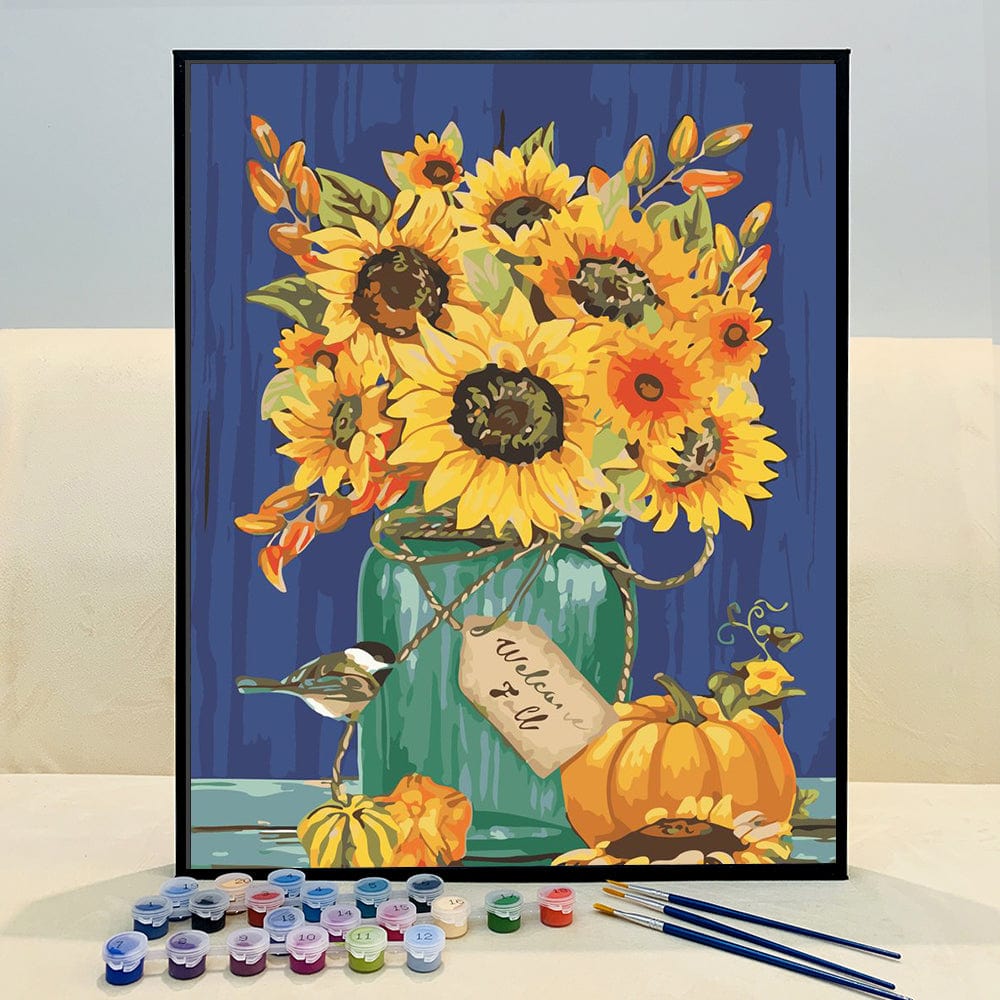 DIY Painting By Numbers -Sunflowers (16"x20" / 40x50cm)