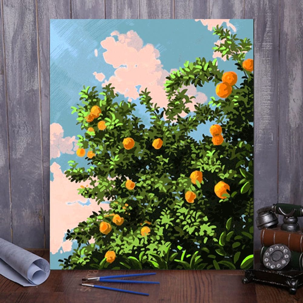 DIY Painting By Numbers - Citrus Tree (16"x20" / 40x50cm)