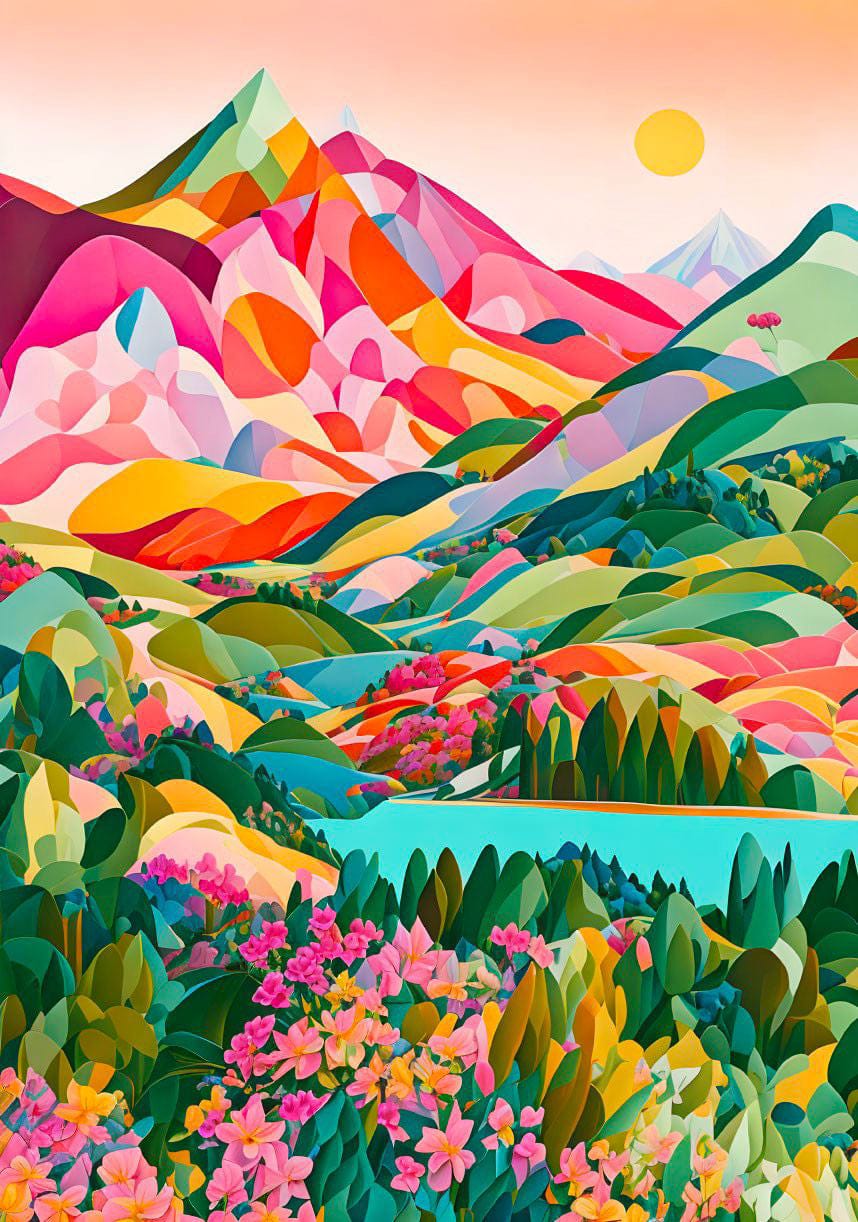 Unleash Creativity with 'Colorful Mountain' Paint by Numbers! Easy Start for Newbies, Zen-Like Relaxation, Ideal Show-Stealing Gift | Also ship to UK, CA, AU, and NZ