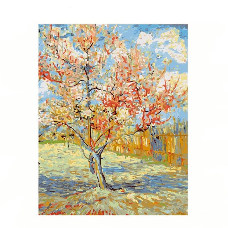 DIY Painting By Numbers -Van Gogh-Peach Blossom(16"x20" / 40x50cm)