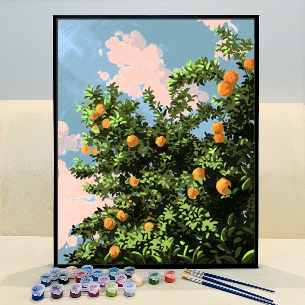 DIY Painting By Numbers - Citrus Tree (16"x20" / 40x50cm)