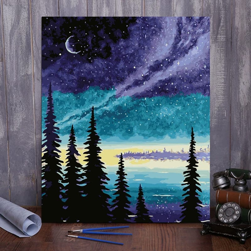 DIY Painting By Numbers - Night Lake
