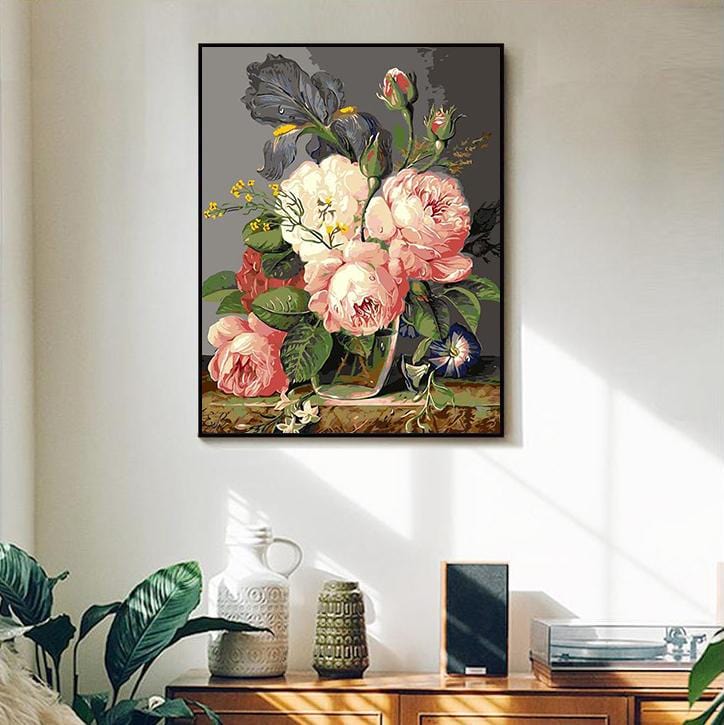 DIY Painting By Numbers - Pink hibiscus