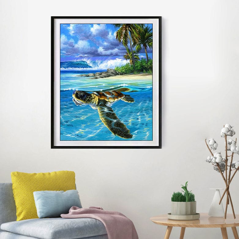 DIY Painting By Numbers -  Sea turtle -1 (16"x20" / 40x50cm)